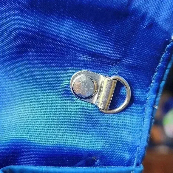 CHI Blue Faux Snake Skin Clutch Purse - Picture 9 of 12